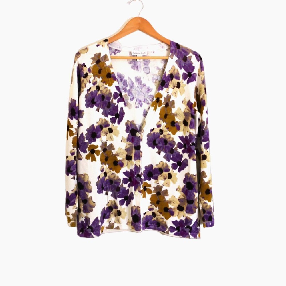 NWOT Coldwater Creek‎ Floral Button Down Cardigan Size M (10-12)